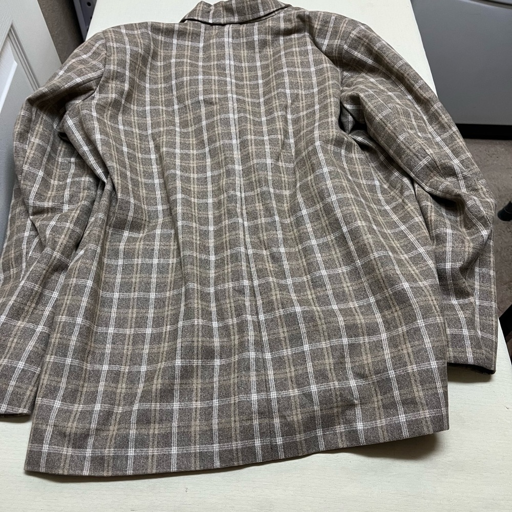 NWOT 4th & Reckless L tan plaid oversized one button chance blazer - Picture 7 of 14